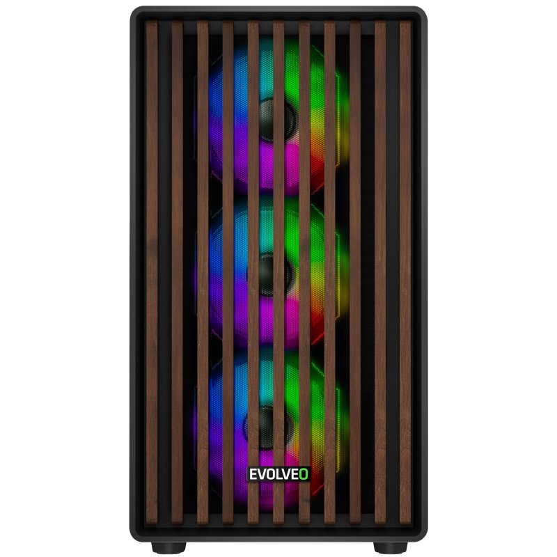 EVOLVEO Panthera, mATX / 6x ARGB 120 / dřevo+sklo - obrázek č. 1
