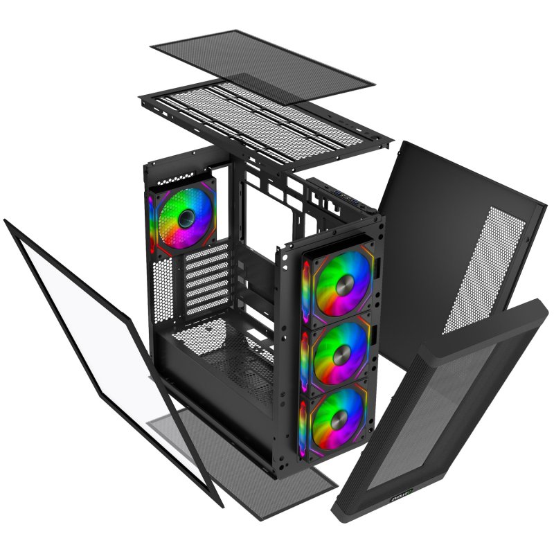 EVOLVEO Scorpio, Big Tower / 4x ARGB / sklo+mřížka - obrázek č. 1