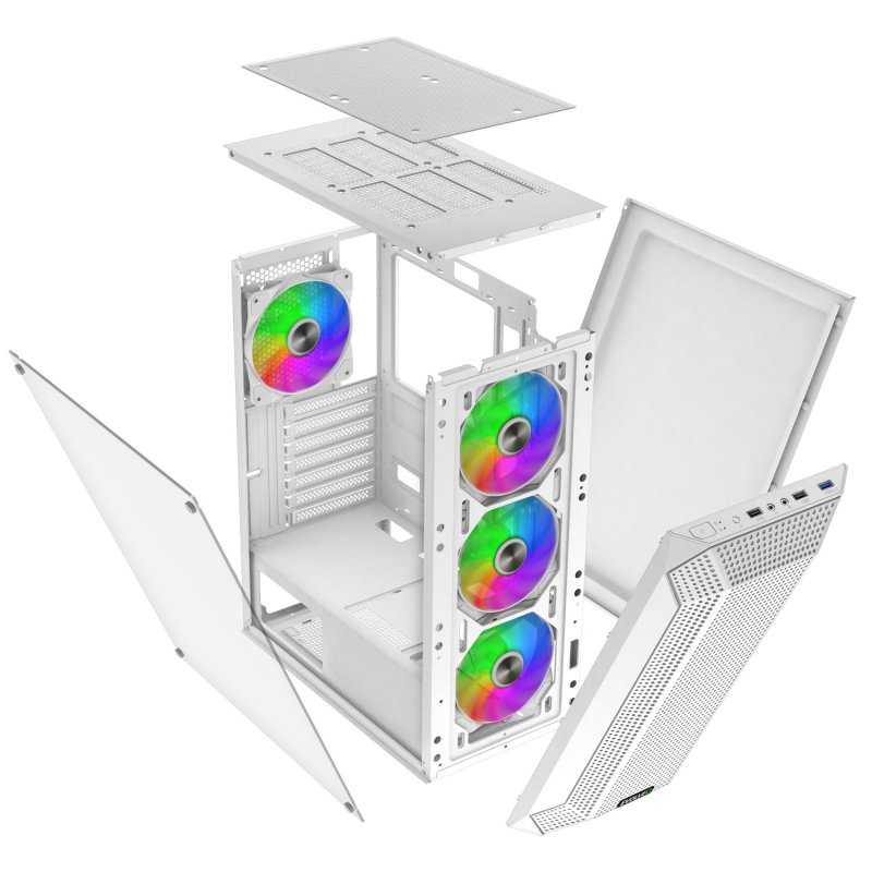 EVOLVEO Xenon, Midi Tower /  4x ARGB /  mesh+sklo - obrázek č. 2