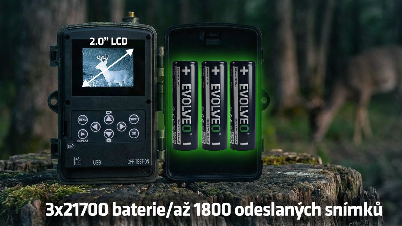 EVOLVEO StrongVision LTE POWER, 4G fotopast, Cloud / Email přenos, výměnné Li-Ion 21700 baterie - obrázek č. 9