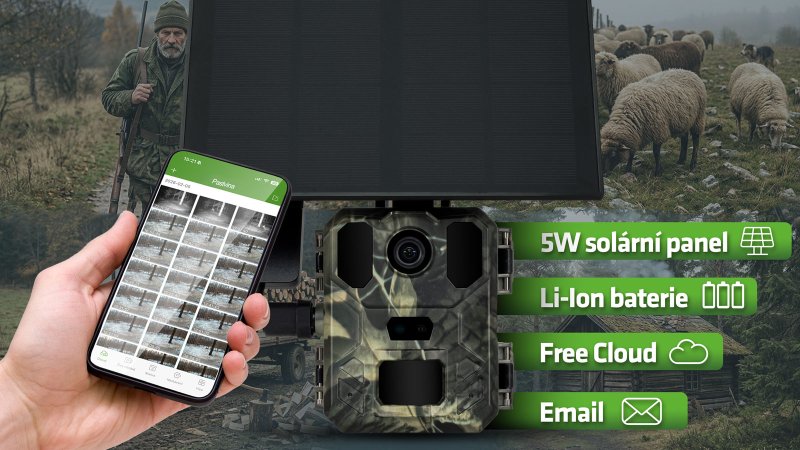 EVOLVEO StrongVision LTE MINI, 4G fotopast, Cloud / Email přenos, solární napájení, výměnné Li-Ion 186 - obrázek č. 1