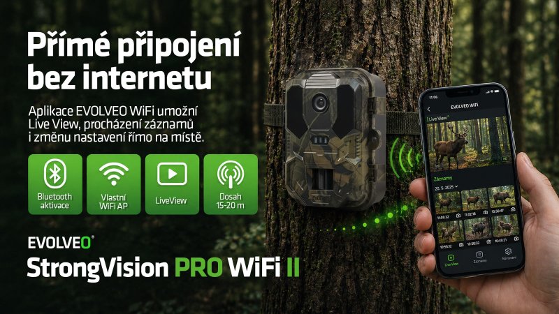 EVOLVEO StrongVision PRO WiFi II, fotopast & bezpečnostní kamera,  10.000mAh - obrázek č. 2