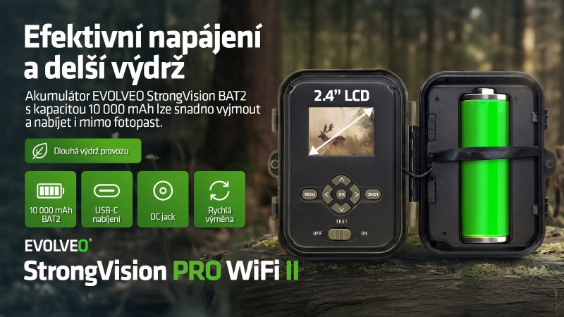 EVOLVEO StrongVision PRO WiFi II, fotopast & bezpečnostní kamera,  10.000mAh - obrázek č. 3