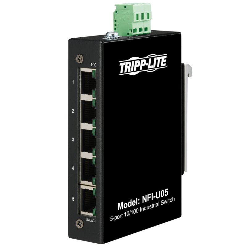 Tripplite Přepínač 5x zdroj Unmanaged Ethernet Switch, 10/ 100Mb/ s, -40°…75°C, montáž DIN /  deska - obrázek produktu