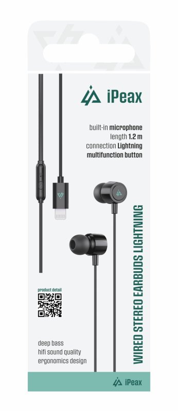 DRÁTOVÁ SLUCHÁTKA LIGHTNING ČERNÁ - obrázek produktu