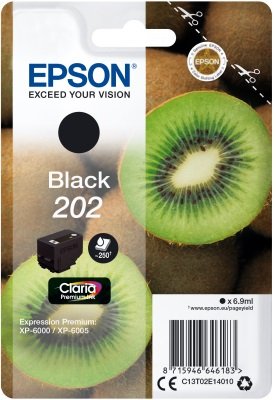 EPSON ink černá 202 Premium - singlepack 6,9ml, 250s, standard - obrázek produktu