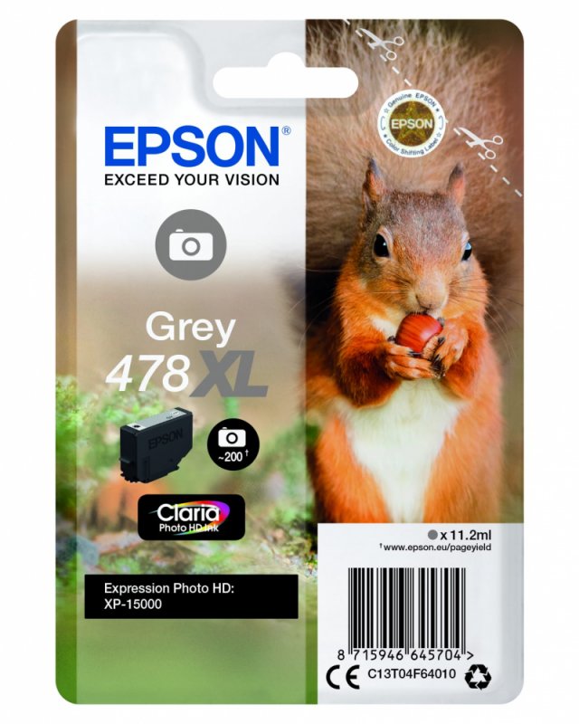 Epson Singlepack Grey 478XL Claria Photo HD Ink - obrázek produktu