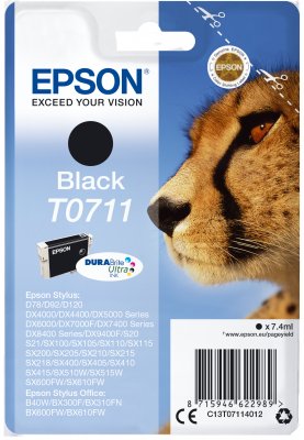 Epson Singlepack Black T0711 DURABrite Ultra Ink - obrázek produktu