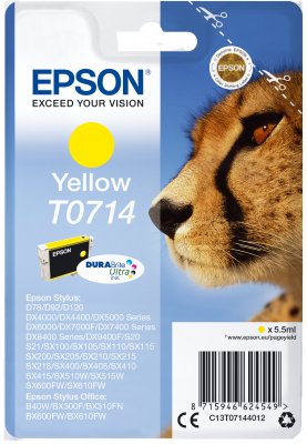 Epson Singlepack Yellow T0714 DURABrite Ultra Ink - obrázek produktu