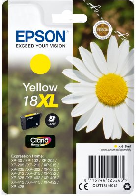 Epson Singlepack Yellow 18XL Claria Home Ink - obrázek produktu