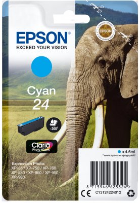 Epson Singlepack Cyan 24 Claria Photo HD Ink - obrázek produktu