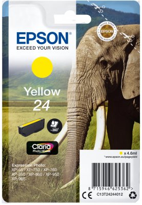 Epson Singlepack Yellow 24 Claria Photo HD Ink - obrázek produktu