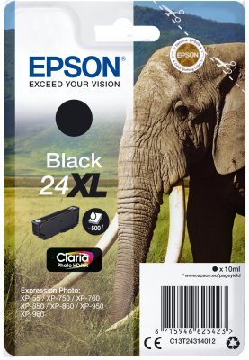 Epson Singlepack Black 24XL Claria Photo HD Ink - obrázek produktu