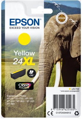 Epson Singlepack Yellow 24XL Claria Photo HD Ink - obrázek produktu