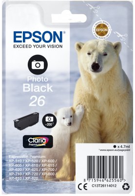 Epson Singlepack Photo Black 26 Claria Premium Ink - obrázek produktu