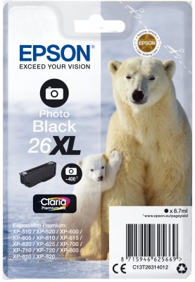 Epson Singlepack Photo Black 26XL Claria Prem Ink - obrázek produktu