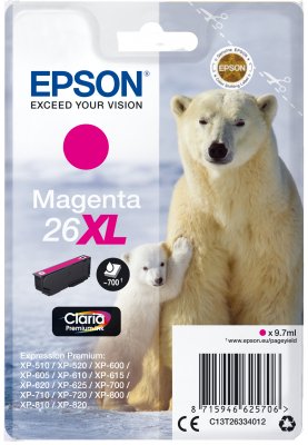 Epson Singlepack Magenta 26XL Claria Premium Ink - obrázek produktu