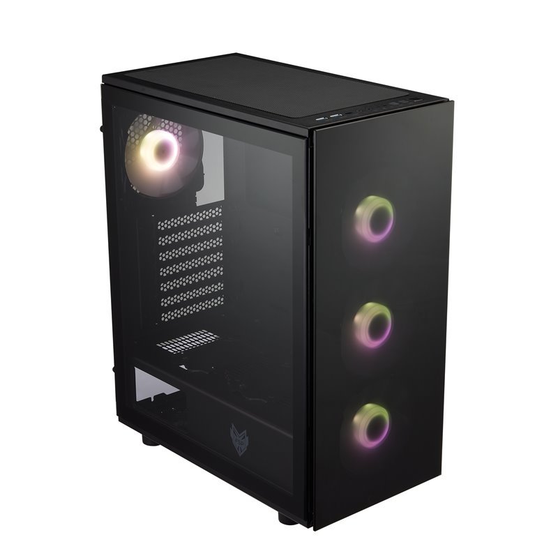 FSP/ Fortron ATX Midi Tower CMT340 PLUS Black, průhledná bočnice, 4 x A. RGB LED 120 mm ventilátor - obrázek č. 1