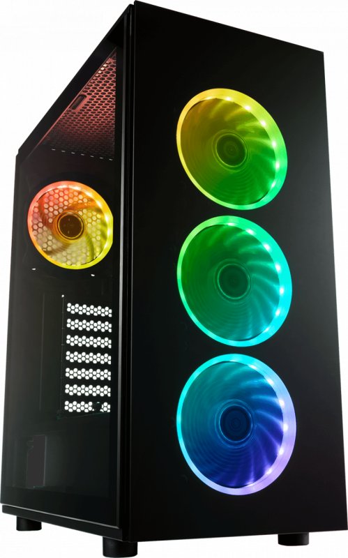 FSP/ Fortron ATX Midi Tower CMT340 Black, průhledná bočnice, 4 x A. RGB LED 120 mm ventilátor - obrázek produktu