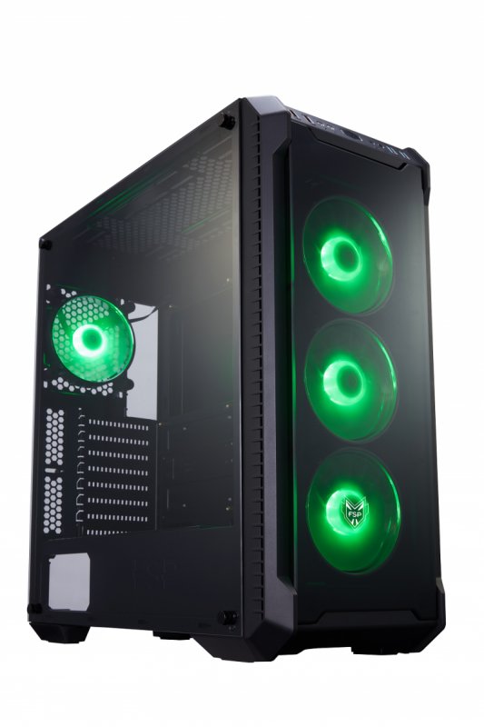 FSP/ Fortron ATX Midi Tower CMT520 black, průhledná bočnice, 4 x RGB LED 120 mm ventilátor - obrázek produktu