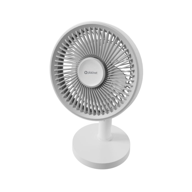 Platinet PRDF0576 stolní ventilátor 12,5 cm,  odnímatelná základna, akumulátor 1800 mAh, bílá-šedá - obrázek č. 2