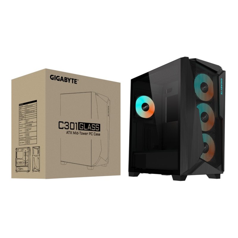 GIGABYTE C301 GLASS / Midi Tower / Transpar. / Černá - obrázek č. 6