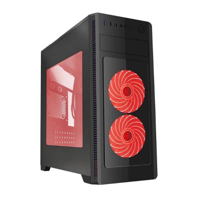 Gembird Computer case Midi Tower Fornax 1000 red - obrázek produktu