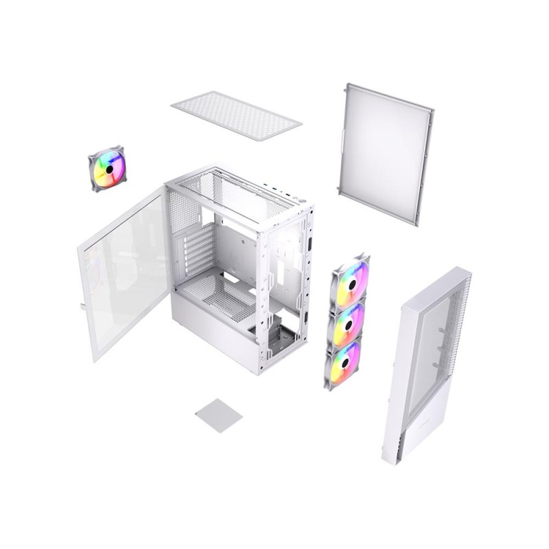 GEMBIRD Fornax 4300W / Midi Tower / Transpar. / Bílá - obrázek č. 5