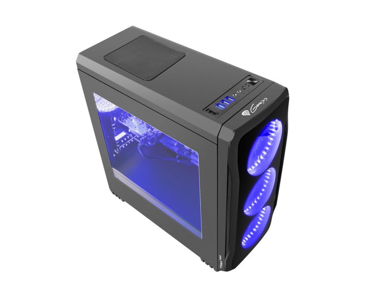 Počítačová skříň Genesis Titan 750 BLUE MIDI (USB 3.0), 4 ventilátory s modrým podsvícením - obrázek č. 5