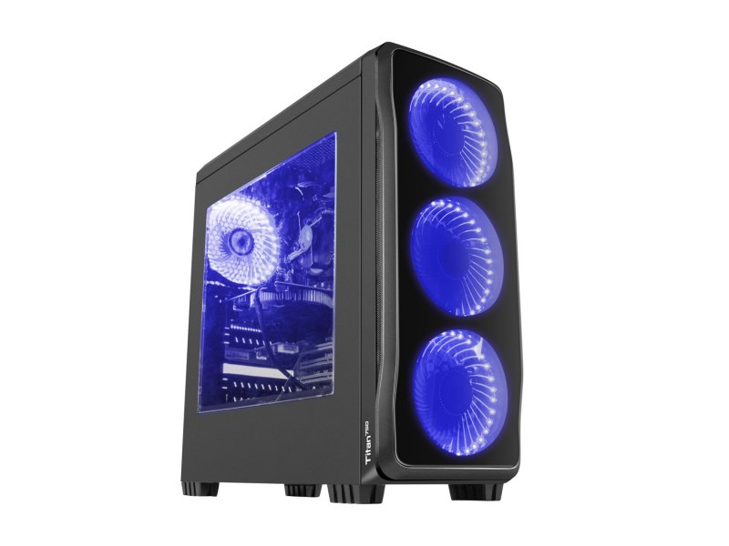 Počítačová skříň Genesis Titan 750 BLUE MIDI (USB 3.0), 4 ventilátory s modrým podsvícením - obrázek produktu