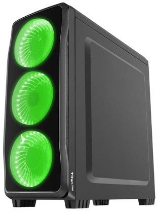 Počítačová skříň Genesis Titan 750 GREEN MIDI (USB 3.0), 4 ventilátory s zeleným podsvícením - obrázek č. 5