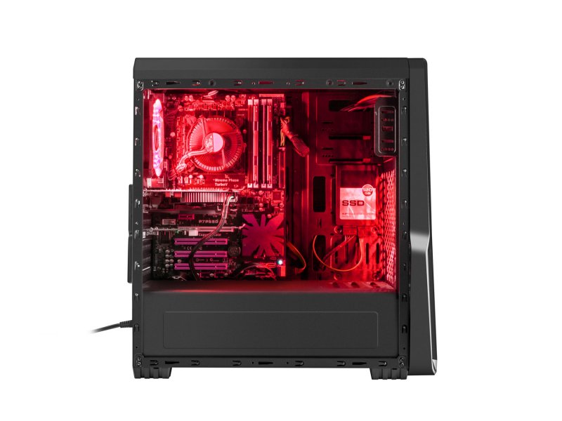 Počítačová skříň Genesis Titan 800 RED MIDI (USB 3.0), 4 ventilátory s červeným podsvícením - obrázek č. 4