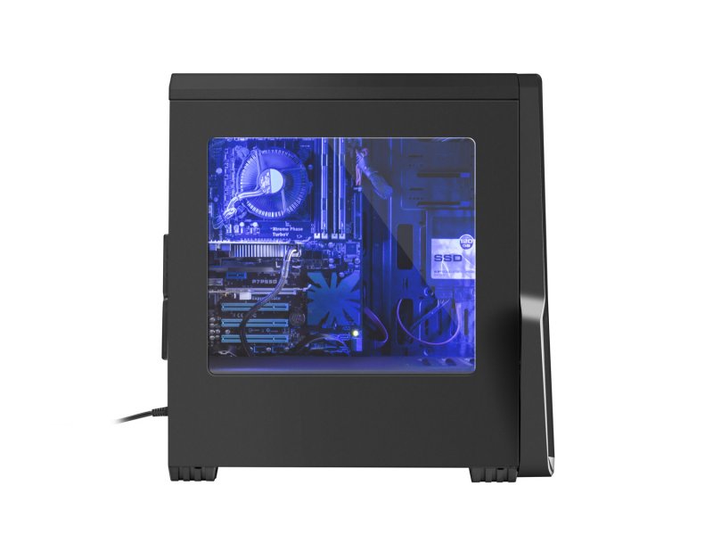 Počítačová skříň Genesis Titan 800 BLUE MIDI (USB 3.0), 4 ventilátory s modrým podsvícením - obrázek č. 3