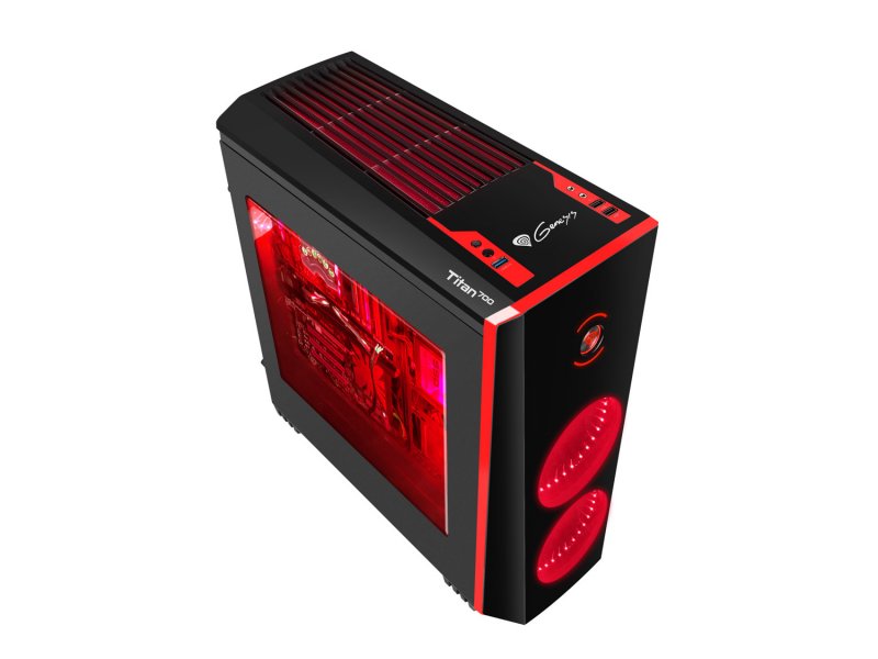 Genesis Titan 700 Red počítačová skříň (USB 3.0), 3 ventilátory s červeným podsvícením - obrázek č. 3