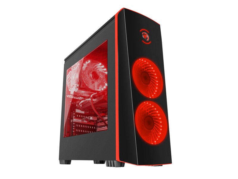 Genesis Titan 700 Red počítačová skříň (USB 3.0), 3 ventilátory s červeným podsvícením - obrázek produktu