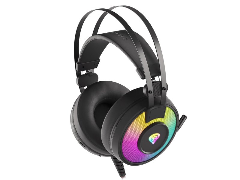 Herní stereo sluchátka Genesis NEON 600, RGB podsvícení, černé - obrázek produktu