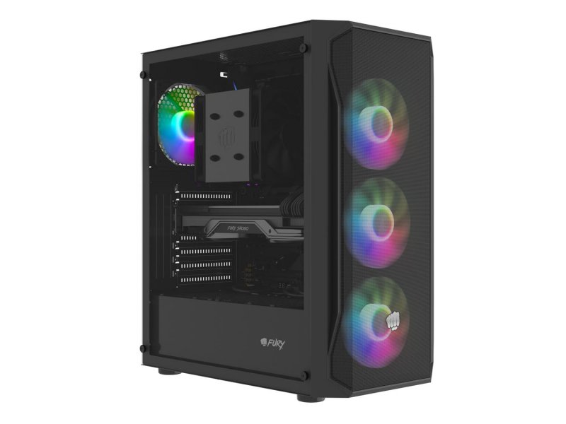 PC skříň Fury SHOBO / Midi Tower / Transpar. / Černá - obrázek č. 4