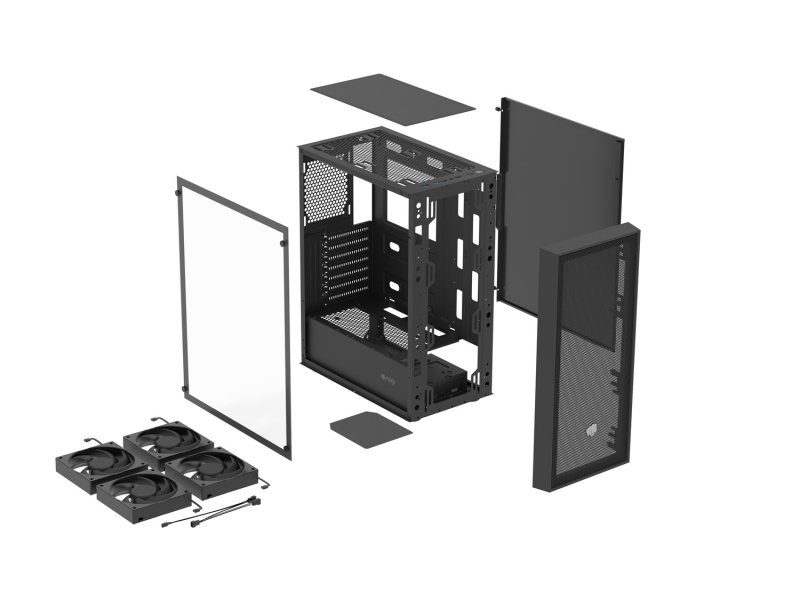 PC skříň Fury SHOBO SH8, Midi Tower, Černá - obrázek č. 7
