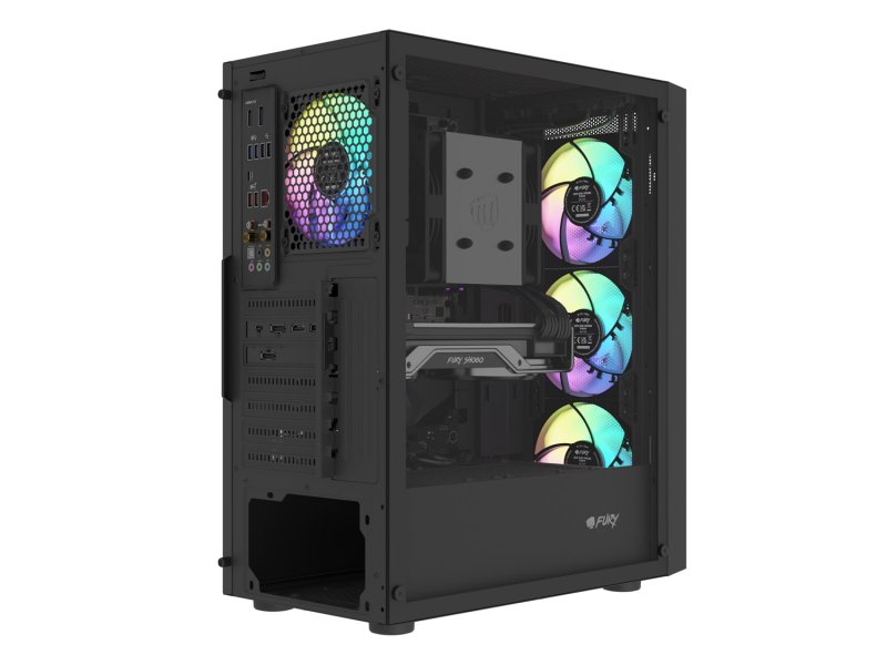 PC skříň Fury SHOBO SH8F, ARGB , Midi Tower, Černá - obrázek č. 4
