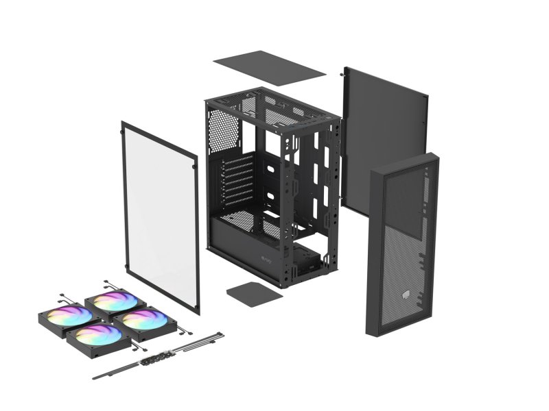 PC skříň Fury SHOBO SH8F, ARGB , Midi Tower, Černá - obrázek č. 8