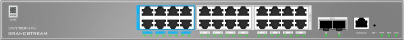 Grandstream GWN7803PH Pro L2++, Managed switch, 24x 1Gb RJ45, PoE, SFP+ - obrázek produktu