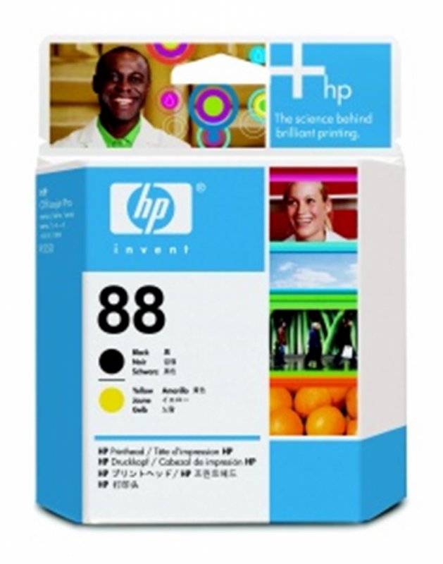 HP 88 - černá a žlutá tisková hlava, C9381A - obrázek produktu