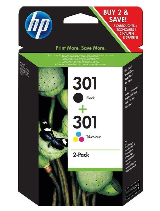 HP 301 combo pack ( černá, 3barená), N9J72AE - obrázek produktu