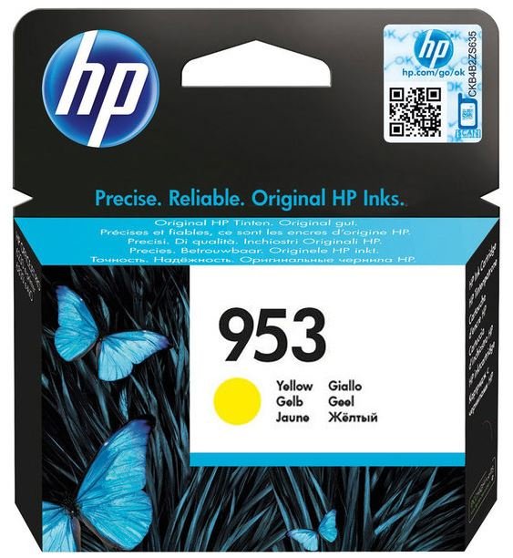 HP 953 žlutá inkoustová kazeta, F6U14AE - obrázek produktu