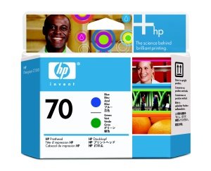 HP no 70 modrá a zelená tisková hlava, C9408A - obrázek produktu
