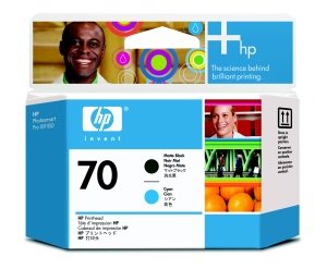 HP no 70 černá a azurová tisková hlava, C9404A - obrázek produktu