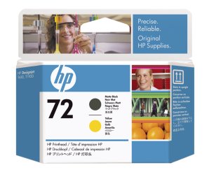 HP no 72 - matná černá a žlutá tisk. hlava, C9384A - obrázek produktu
