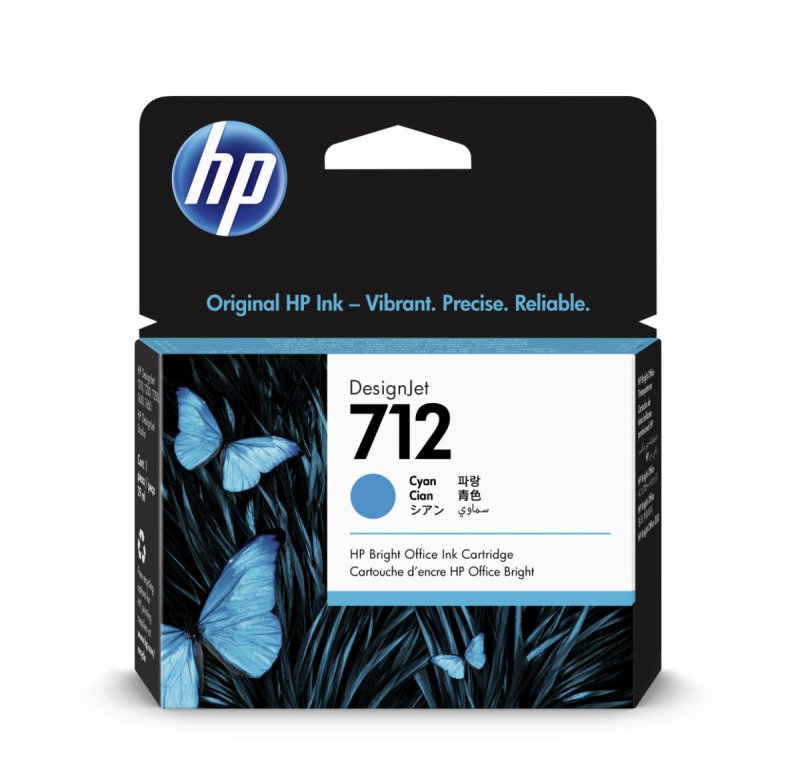 HP 712 Inkoustová náplň azurová, 3ED67A - obrázek produktu
