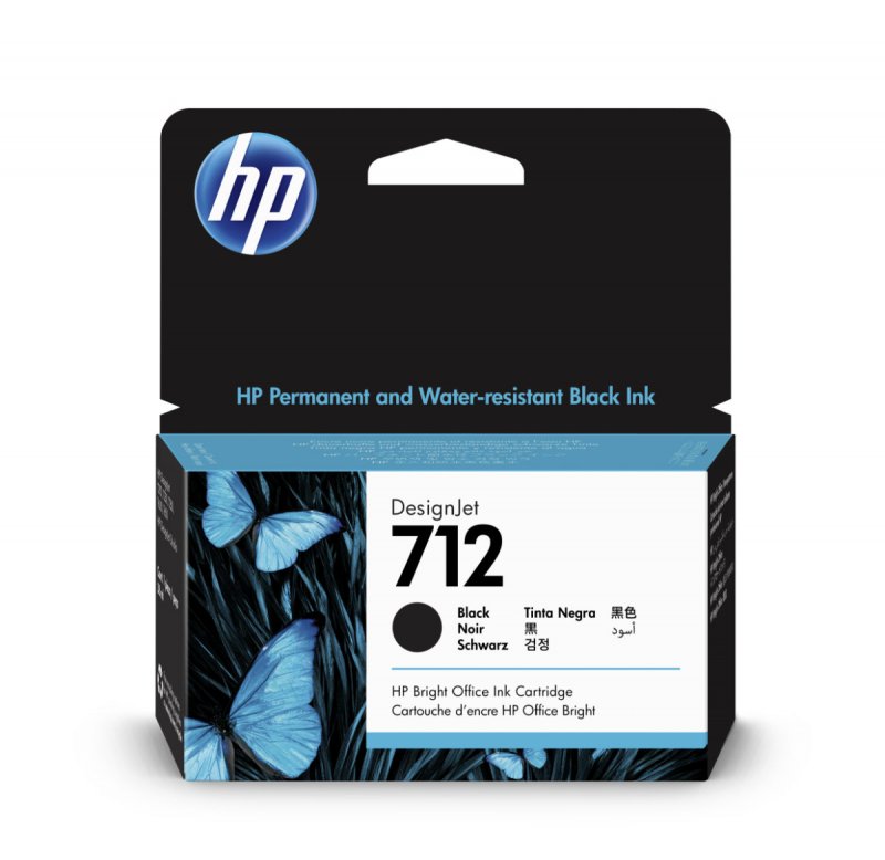 HP 712 Inkoustová náplň černá (38ml), 3ED70A - obrázek produktu