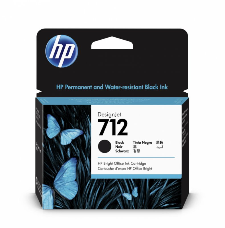 HP 712 Inkoustová náplň černá (80ml), 3ED71A - obrázek produktu
